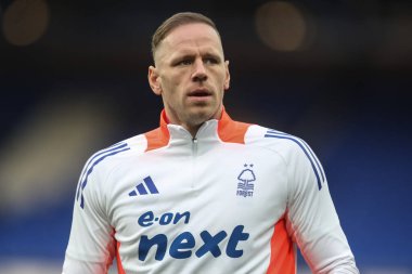 Matz Sels of Nottingham Forest in the pregame warmup session during the Premier League match Everton vs Nottingham Forest at Goodison Park, Liverpool, United Kingdom, 29th December 2024 clipart