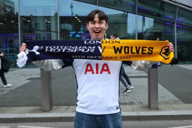 Tottenham taraftarı Premier Lig maçında Tottenham Hotspur Wolverhampton Wanderers 'a karşı Tottenham Hotspur Stadyumu, Londra, Birleşik Krallık, 29 Aralık 2024
