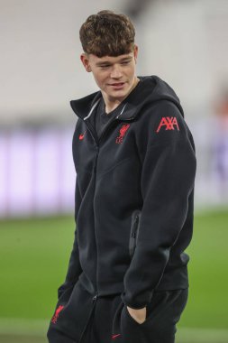 Liverpool 'dan James McConnell, Premier League maçı sırasında Londra Stadyumu' nda West Ham United Liverpool 'a karşı 29 Aralık 2024' te geldi.