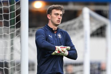 Blackpool 'dan Harry Tyrer, Sky Bet Ligi 1 maçı öncesinde, Birmingham City, St. Andrew' s @ Knighthead Park, Birmingham, Birleşik Krallık, 29 Aralık 2024 'te Blackpool' a karşı oynandı.