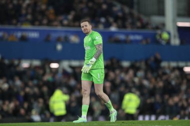 Everton 'dan Jordan Pickford Premier League maçı sırasında Everton, Nottingham Forest' a karşı Goodison Park, Liverpool, Birleşik Krallık, 29 Aralık 2024