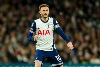 Tottenham Hotspur 'dan James Maddison Premier Lig karşılaşmasında Tottenham Hotspur' a karşı Wolverhampton Wanderers Tottenham Hotspur Stadyumu, Londra, Birleşik Krallık, 29 Aralık 2024