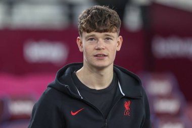 Liverpool 'dan James McConnell, Premier League maçı sırasında Londra Stadyumu' nda West Ham United Liverpool 'a karşı 29 Aralık 2024' te geldi.