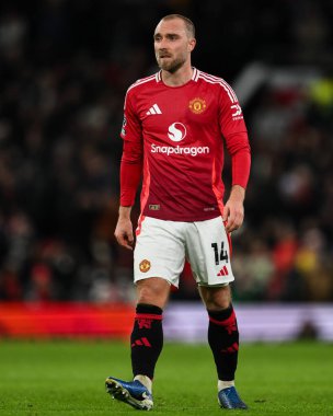 Manchester United ile Newcastle United 'ın 30 Aralık 2024' te Old Trafford, Manchester, İngiltere 'de oynadığı Premier League maçı sırasında Christian Eriksen