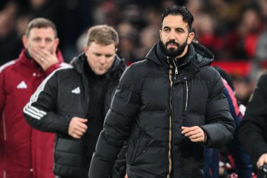 Manchester United ile Newcastle United 'ın 30 Aralık 2024' te Old Trafford, Manchester 'da oynadığı Premier League maçında Manchester United' ın menajeri Ruben Amorim Manager.