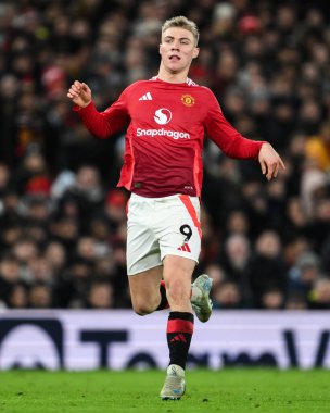 Manchester United ile Newcastle United 'ın 30 Aralık 2024' te Old Trafford, Manchester, İngiltere 'de oynadığı Premier League maçında Rasmus Hjlund