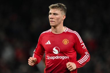 Manchester United ile Newcastle United 'ın 30 Aralık 2024' te Old Trafford, Manchester, İngiltere 'de oynadığı Premier League maçında Rasmus Hjlund