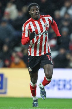 Sunderland takımından Eliezer Mayenda 1 Ocak 2025 'te Sunderland - Sheffield United Stadyumu, Sunderland, İngiltere' de oynanan maçında