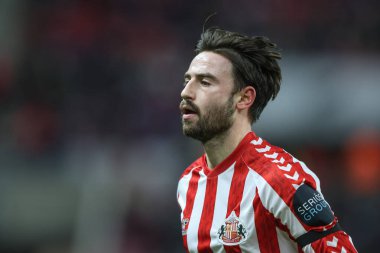 Sunderland takımından Patrick Roberts 1 Ocak 2024 'te Sunderland - Sheffield United Stadyumu' nda Sheffield United maçında