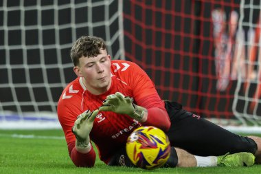 Sunderland 'dan Anthony Patterson, 1 Ocak 2025' te İngiltere 'nin başkenti Sunderland' da oynanan Sunderland-Sheffield United maçında maç öncesi ısınma maçında...