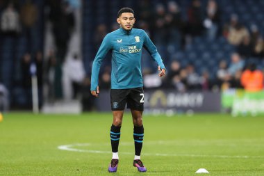 Preston North End 'den Kaine Kesler Hayden 1 Ocak 2025' te İngiltere 'nin Hawthorns kentinde oynanan West Bromwich Albion-Preston North End maçında oynanan maç öncesi ısınma maçında