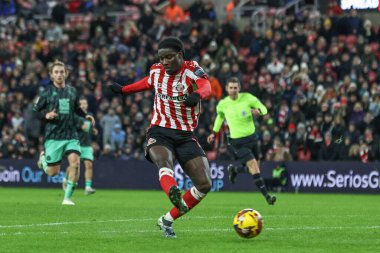 Sunderland 'dan Eliezer Mayenda, 1 Ocak 2025' te Sunderland-Sheffield United Stadyumu 'nda oynanan Sky Bet Şampiyonası maçında golü kaçırdı.