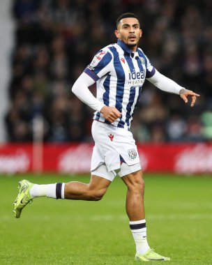 West Bromwich Albion 'dan Karlan Grant, West Bromwich Albion - Preston North End maçı sırasında 1 Ocak 2025' te The Hawthorns, West Bromwich, İngiltere 'de oynandı.