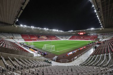 1 Ocak 2025 'te Sunderland - Sheffield United Stadyumu' nda oynanan Sky Bet Şampiyonası 'nda Işık Stadyumu' nun genel görüntüsü.
