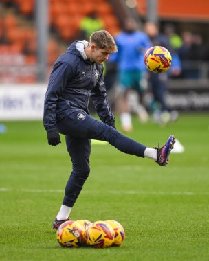 Blackpool 'dan Dom Ballard, Sky Bet Ligi 1 maçı öncesinde Bloomfield Road, Blackpool, İngiltere' de oynanan Blackpool maçında