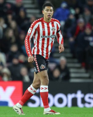 Sunderland takımından Jobe Bellingham 1 Ocak 202 'de Sunderland' a karşı Sheffield United Stadyumu, Sunderland, İngiltere 'de oynanan maçında