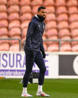 Blackpool 'dan CJ Hamilton, Sky Bet Ligi 1 karşılaşması öncesinde Bloomfield Road, Blackpool' da Blackpool 'a karşı Blackpool maçı, 1 Ocak 2025