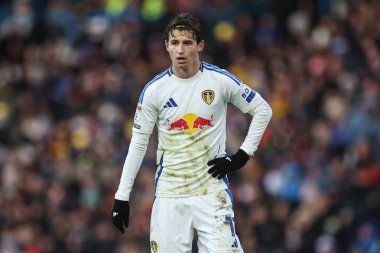 Leeds United takımından Brenden Aaronson 1 Ocak 2024 'te Leeds Road, Leeds, İngiltere' de Leeds United ve Blackburn Rovers maçında karşılaştı.