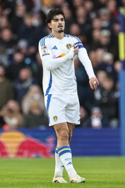 Leeds United takımından Pascal Struijk, Leeds Road, İngiltere 'de 1 Ocak 2024 tarihinde Leeds United ve Blackburn Rovers maçında karşılaştı.