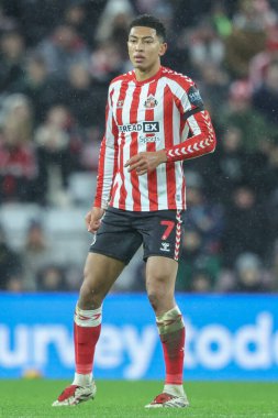 Sunderland takımından Jobe Bellingham 1 Ocak 2025 'te Sunderland' a karşı Sheffield United Stadyumu 'nda oynanan Gökyüzü İddia Şampiyonası maçında