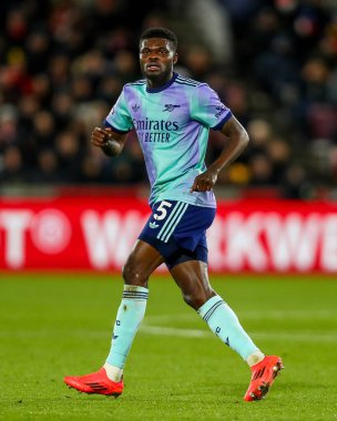 Thomas of Arsenal, 1 Ocak 2025 'te İngiltere' deki Gtech Community Stadyumu 'nda oynanan Premier League karşılaşmasında Brentford' a karşı Arsenal maçına çıktı.