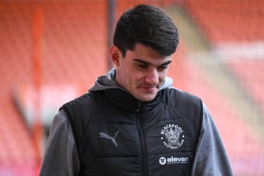 Rob Apter of Blackpool arrive ahead of the Sky Bet League 1 match Blackpool vs Shrewsbury Town at Bloomfield Road, Blackpool, United Kingdom, 1st January 2025 clipart