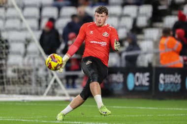 Sunderland 'dan Anthony Patterson, 1 Ocak 2025' te İngiltere 'nin başkenti Sunderland' da oynanan Sunderland-Sheffield United maçında maç öncesi ısınma maçında...