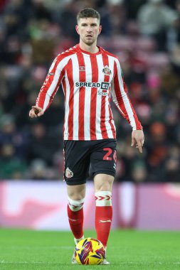Sunderland 'dan Chris Mepham 1 Ocak 2024' te Sunderland - Sheffield United Stadyumu 'nda oynanan Sky Bet Şampiyonası maçında