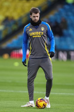 Leeds United takımından Patrick Bamford, 1 Ocak 2025 'te Leeds, İngiltere' deki Elland Road 'da oynanan Sky Bet Şampiyonası maçında Leeds United ve Blackburn Rovers maçında ısınma turunda...