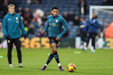 Preston North End 'den Kaine Kesler Hayden 1 Ocak 2025' te İngiltere 'nin Hawthorns kentinde oynanan West Bromwich Albion-Preston North End maçında oynanan maç öncesi ısınma maçında