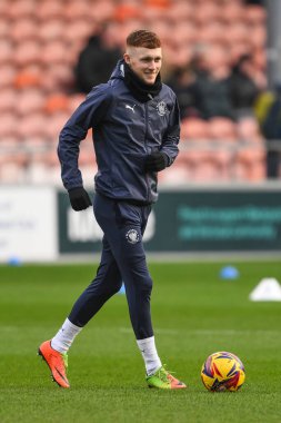 Blackpool 'dan Sonny Carey, Sky Bet Ligi 1 maçı öncesinde Bloomfield Road, Blackpool, İngiltere' de oynanan Blackpool maçında