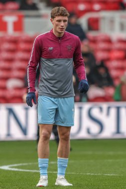 Cardiff City 'den William Fish maç öncesi ısınma maçında Middlesbrough - Cardiff City maçı sırasında Riverside Stadyumu, Middlesbrough, İngiltere, 4 Ocak 2024