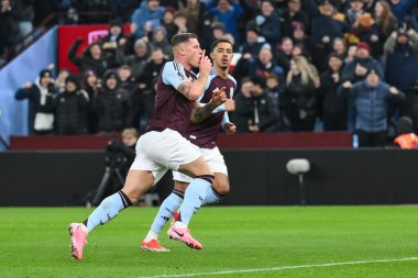 Ross Barkley of Aston Villa celebrates his goal to make it 1-0 during the Premier League match Aston Villa vs Leicester City at Villa Park, Birmingham, United Kingdom, 4th January 2024 clipart