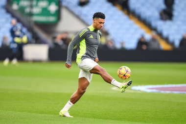 Ollie Watkins of Aston Villa during the pre-game warmup ahead of the Premier League match Aston Villa vs Leicester City at Villa Park, Birmingham, United Kingdom, 4th January 2024 clipart