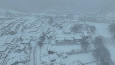 Heavy Snow falls in the village of Monk Bretton after a amber weather warning was issues overnight, Monk Bretton, Barnsley, United Kingdom, 5th January 2025 clipart