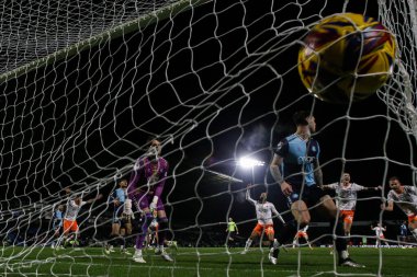 Blackpool 'dan Kyle Joseph, Adams Park, High Wycombe, Birleşik Krallık' ta Wycombe Wanderers 'a karşı 4 Ocak 2025' te oynanan Sky Bet 1 maçında 1-1 berabere kaldı.
