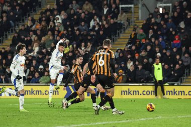 Leeds United takımından Jol Piroe, 4 Ocak 2024 'te MKM Stadyumu' nda oynanan Hull City - Leeds United maçında 1-3 berabere kaldı.