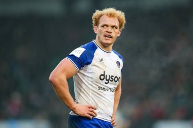 Bath Rugby takımının oyuncusu Miles Reid Gallagher Premiership maçında Northampton Saints-Bath Rugby maçında Franklin 's Gardens, Northampton' daki Cinch Stadyumu 'nda 5 Ocak 2025