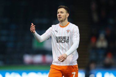 Blackpool takımından Lee Evans, Wycombe Wanderers 'a karşı Adams Park, High Wycombe, İngiltere' de 4 Ocak 2025 'te oynanan maçta