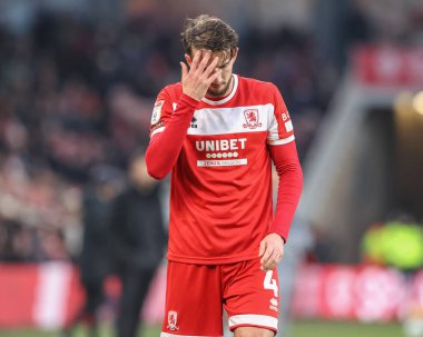 Middlesbrough 'dan Dan Barlaser, Middlesbrough - Cardiff City maçı sırasında Riverside Stadyumu, Middlesbrough, Birleşik Krallık, 4 Ocak 2024