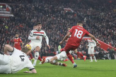 Liverpool 'dan Cody Gakpo Premier Lig maçında 1-1 öne geçiyor Liverpool Manchester United' a karşı Anfield, Liverpool, İngiltere, 5 Ocak 2024