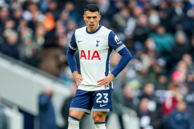 Pedro Porro of Tottenham Hotspur looks on during the Premier League match Tottenham Hotspur vs Newcastle United at Tottenham Hotspur Stadium, London, United Kingdom, 4th January 2025 clipart