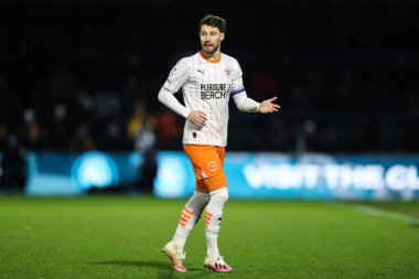 Blackpool takımından James Husband 4 Ocak 2024 'te Adams Park, High Wycombe, İngiltere' de Wycombe Wanderers-Blackpool maçında