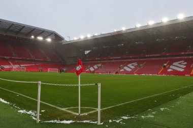 İngiltere 'nin Liverpool kentinde oynanan Liverpool - Manchester United maçı sırasında Anfield, Liverpool maçının genel görünümü, 5 Ocak 2024