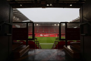 İngiltere 'nin Liverpool kentinde oynanan Liverpool-Manchester United maçı sırasında Anfield, Liverpool maçına genel bir bakış.