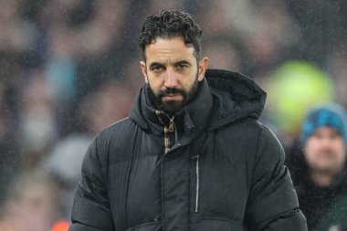 Premier Lig maçında Manchester United 'ın teknik direktörü Ruben Amorim Anfield, Liverpool, İngiltere' de Liverpool-Manchester United maçında 5 Ocak 2024