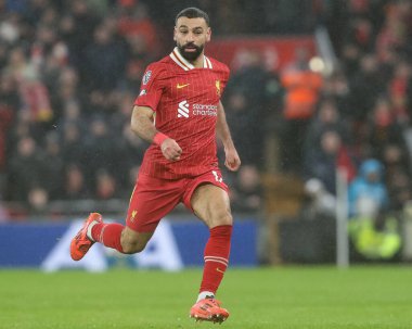 Liverpool 'dan Mohamed Salah, 5 Ocak 2024' te İngiltere 'nin Liverpool kentinde oynanan Premier League maçı sırasında Manchester United ile karşı karşıya geldi.