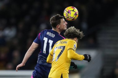 Nottingham Ormanı 'ndan Chris Wood, 6 Ocak 2024 tarihinde İngiltere' nin Wolverhampton kentinde oynanan Premier League maçında Wolverhampton Wanderers - Nottingham Ormanı maçını kazandı.