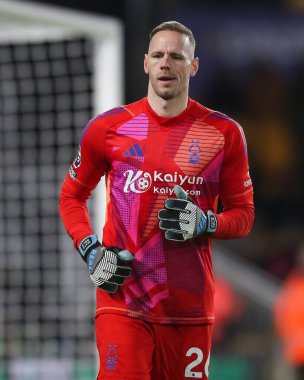Nottingham Ormanı 'ndan Matz Sels Premier League maçı sırasında Wolverhampton Wanderers, Nottingham Ormanı' na karşı Molineux, Wolverhampton, İngiltere, 6 Ocak 2025