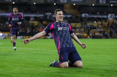 Nottingham Ormanı 'ndan Chris Wood Premier League maçında Wolverhampton Wanderers, Nottingham Ormanı' na karşı Molineux, Wolverhampton, Birleşik Krallık 'ta 6 Ocak 2025' te oynanan maçta 0-2 'lik galibiyetini kutluyor.
